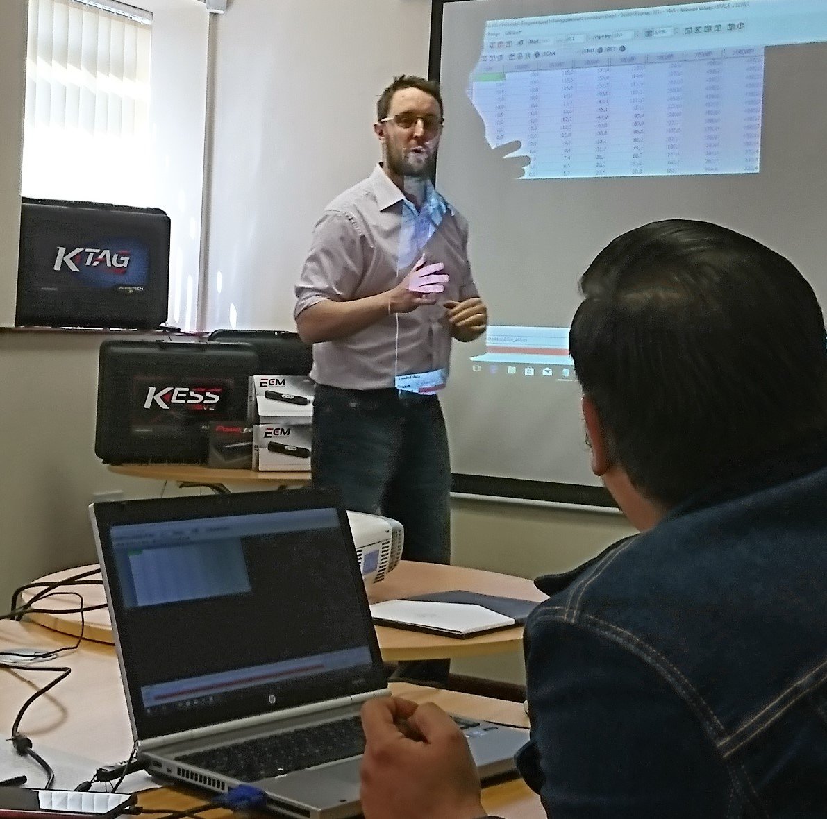 Simon White delivering in-person car tuning training course