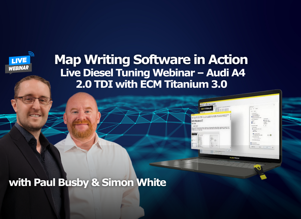 Webinar: Alientech ECM Titanium – Diesel ECU tuning – Map Writing Software in Action Webinar: Alientech ECM Titanium – Diesel ECU tuning – Map Writing Software in Action