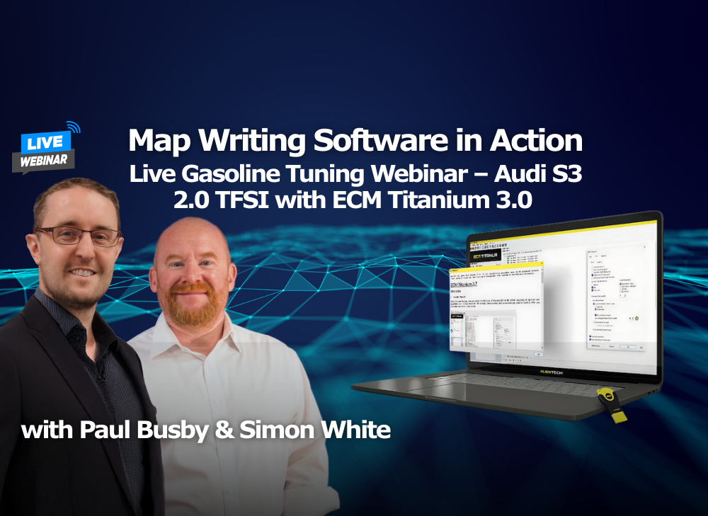 Webinar: Alientech ECM Titanium – Gasoline tuning – Map Writing Software in Action Webinar: Alientech ECM Titanium – Gasoline tuning – Map Writing Software in Action